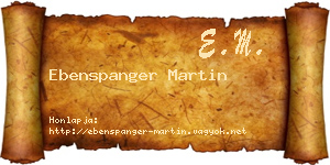 Ebenspanger Martin névjegykártya
